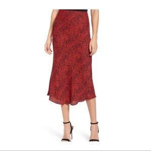 AFRM Byrnne Cheetah Print Midi Skirt